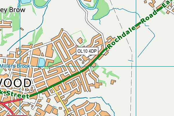 OL10 4DP map - OS VectorMap District (Ordnance Survey)