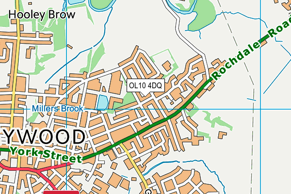 OL10 4DQ map - OS VectorMap District (Ordnance Survey)