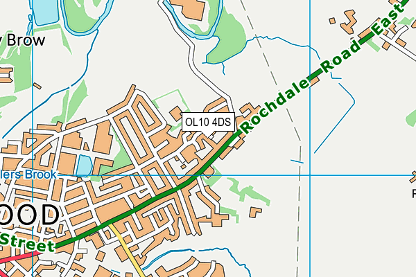 OL10 4DS map - OS VectorMap District (Ordnance Survey)