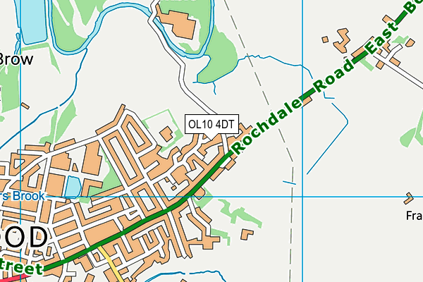 OL10 4DT map - OS VectorMap District (Ordnance Survey)