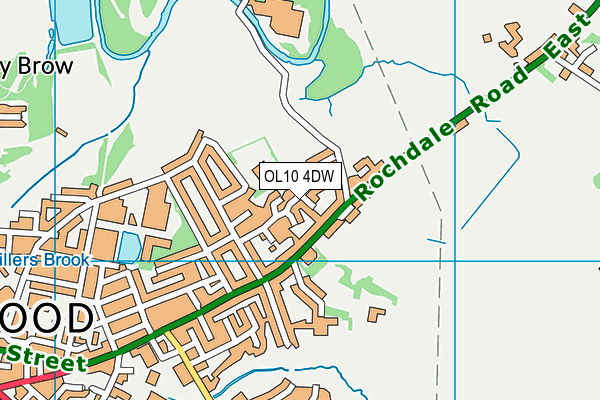 OL10 4DW map - OS VectorMap District (Ordnance Survey)