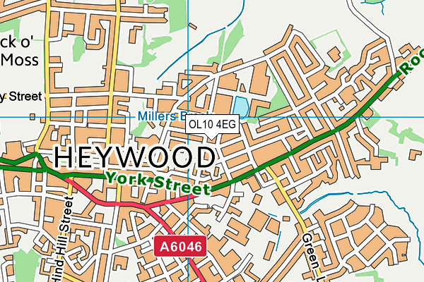 OL10 4EG map - OS VectorMap District (Ordnance Survey)