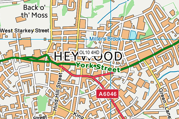 OL10 4HD map - OS VectorMap District (Ordnance Survey)