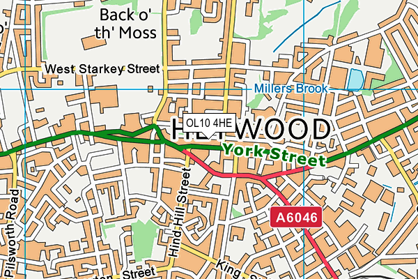 OL10 4HE map - OS VectorMap District (Ordnance Survey)