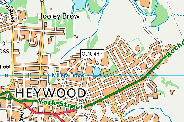 OL10 4HP map - OS VectorMap District (Ordnance Survey)