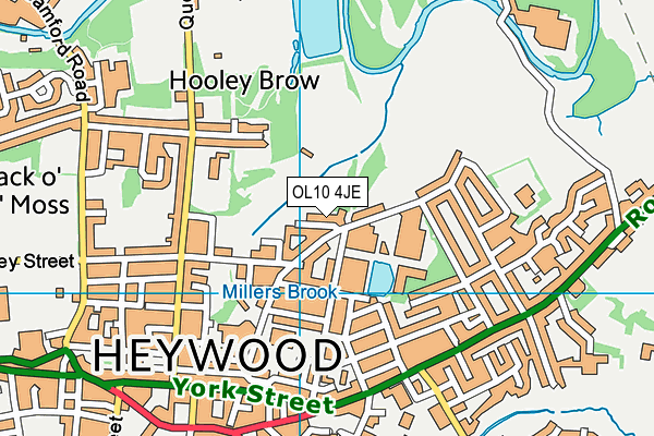 Heywood Cricket Club map (OL10 4JE) - OS VectorMap District (Ordnance Survey)
