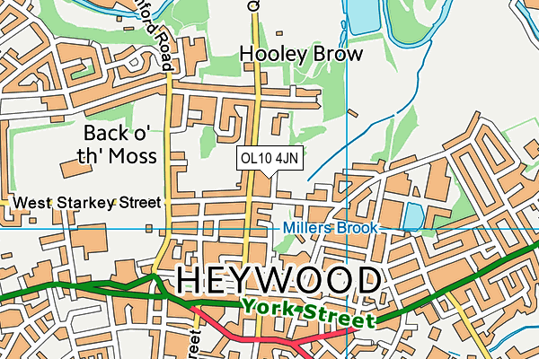 OL10 4JN map - OS VectorMap District (Ordnance Survey)