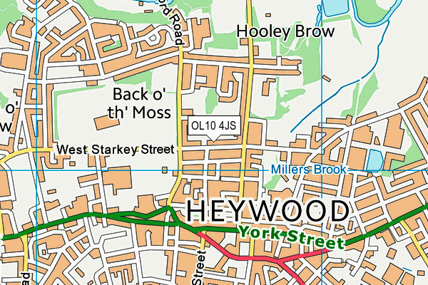 OL10 4JS map - OS VectorMap District (Ordnance Survey)