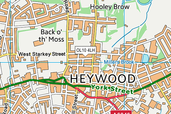 OL10 4LH map - OS VectorMap District (Ordnance Survey)