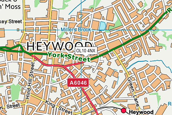 OL10 4NX map - OS VectorMap District (Ordnance Survey)