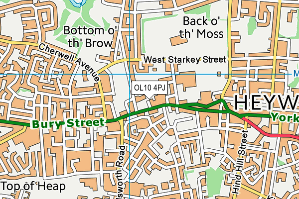 OL10 4PJ map - OS VectorMap District (Ordnance Survey)