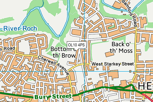 OL10 4PS map - OS VectorMap District (Ordnance Survey)