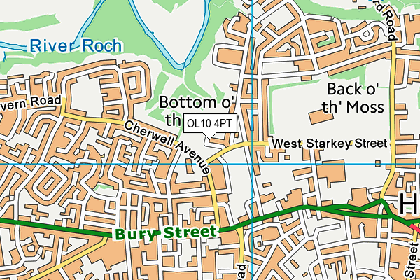 OL10 4PT map - OS VectorMap District (Ordnance Survey)