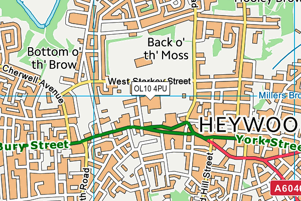 OL10 4PU map - OS VectorMap District (Ordnance Survey)