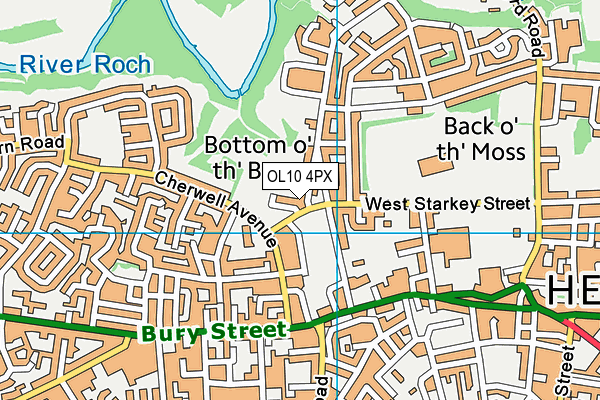 OL10 4PX map - OS VectorMap District (Ordnance Survey)