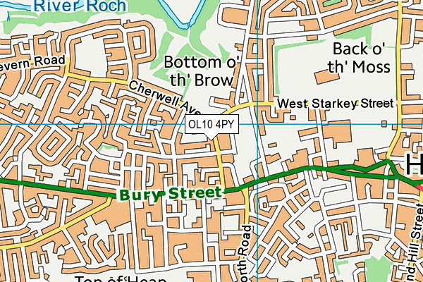 OL10 4PY map - OS VectorMap District (Ordnance Survey)