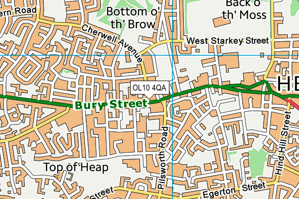 OL10 4QA map - OS VectorMap District (Ordnance Survey)