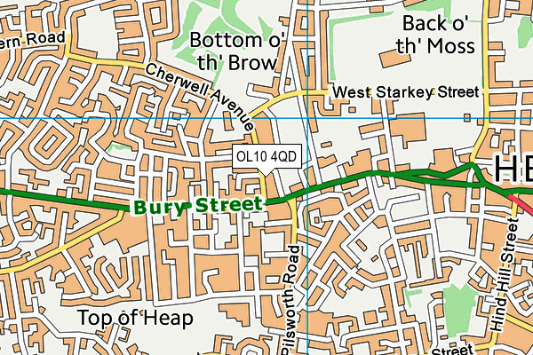 OL10 4QD map - OS VectorMap District (Ordnance Survey)