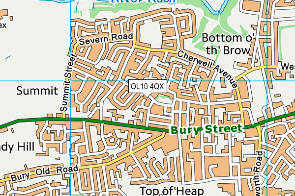 OL10 4QX map - OS VectorMap District (Ordnance Survey)