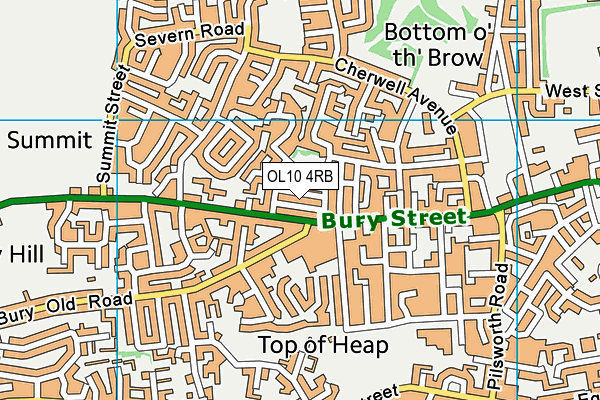 OL10 4RB map - OS VectorMap District (Ordnance Survey)