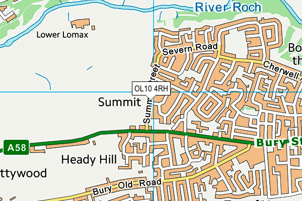 OL10 4RH map - OS VectorMap District (Ordnance Survey)
