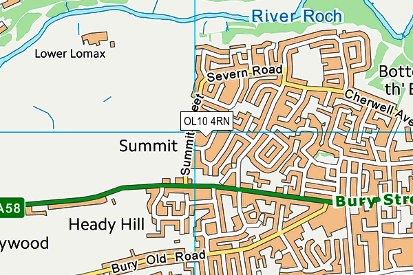 OL10 4RN map - OS VectorMap District (Ordnance Survey)