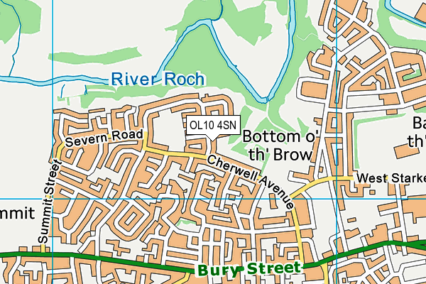 OL10 4SN map - OS VectorMap District (Ordnance Survey)