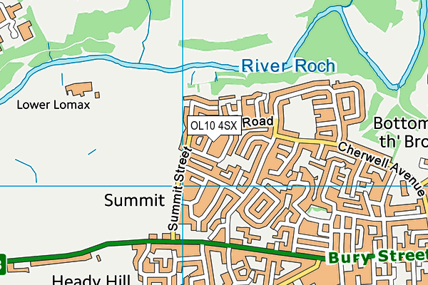 OL10 4SX map - OS VectorMap District (Ordnance Survey)