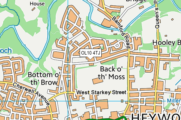 OL10 4TJ map - OS VectorMap District (Ordnance Survey)