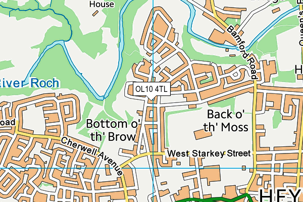 OL10 4TL map - OS VectorMap District (Ordnance Survey)