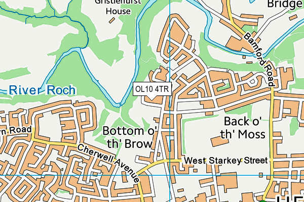 OL10 4TR map - OS VectorMap District (Ordnance Survey)