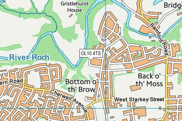 OL10 4TS map - OS VectorMap District (Ordnance Survey)