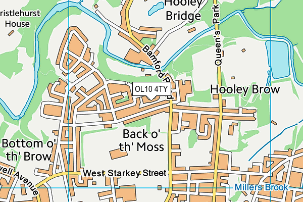 OL10 4TY map - OS VectorMap District (Ordnance Survey)