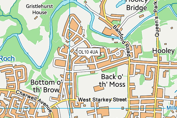 OL10 4UA map - OS VectorMap District (Ordnance Survey)