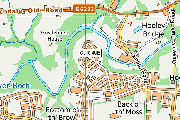 OL10 4UE map - OS VectorMap District (Ordnance Survey)