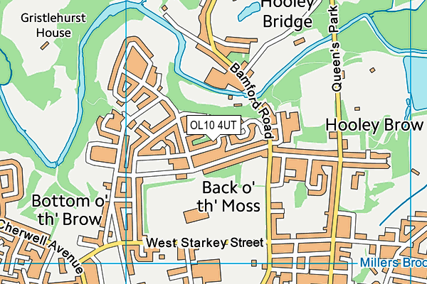 OL10 4UT map - OS VectorMap District (Ordnance Survey)