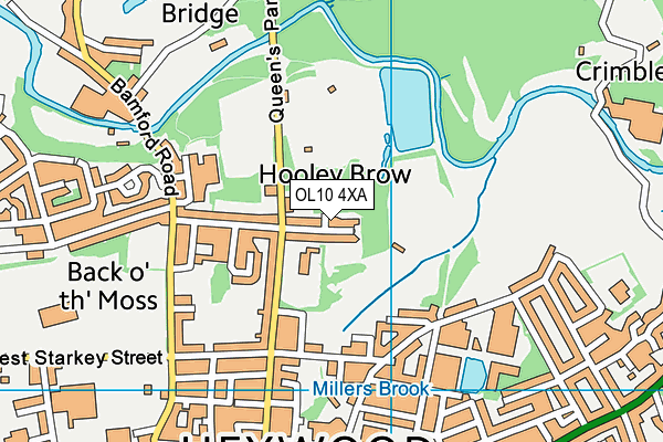 OL10 4XA map - OS VectorMap District (Ordnance Survey)