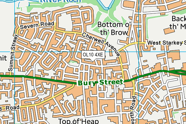 OL10 4XE map - OS VectorMap District (Ordnance Survey)