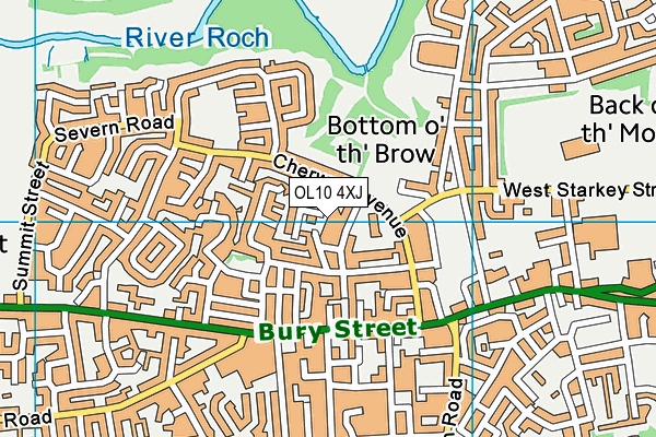 OL10 4XJ map - OS VectorMap District (Ordnance Survey)