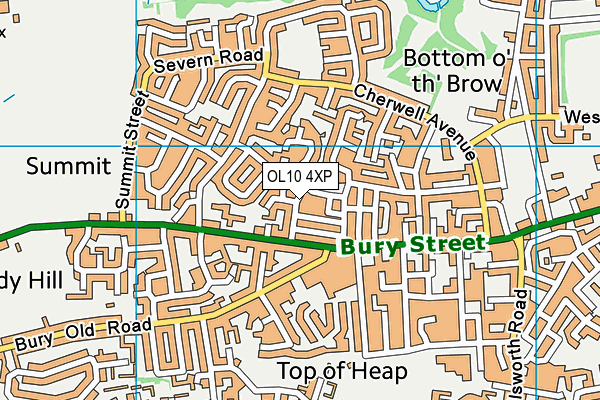 OL10 4XP map - OS VectorMap District (Ordnance Survey)