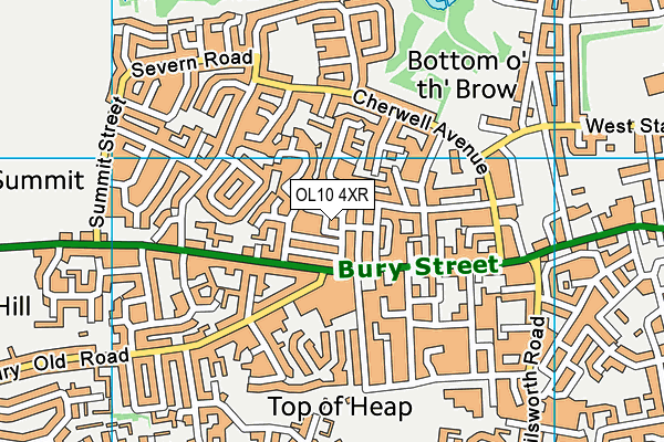 OL10 4XR map - OS VectorMap District (Ordnance Survey)