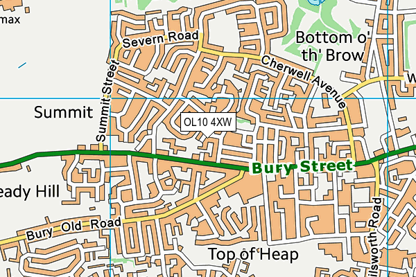 OL10 4XW map - OS VectorMap District (Ordnance Survey)