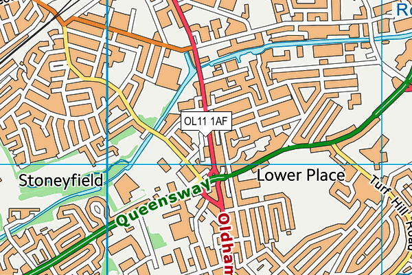 OL11 1AF map - OS VectorMap District (Ordnance Survey)