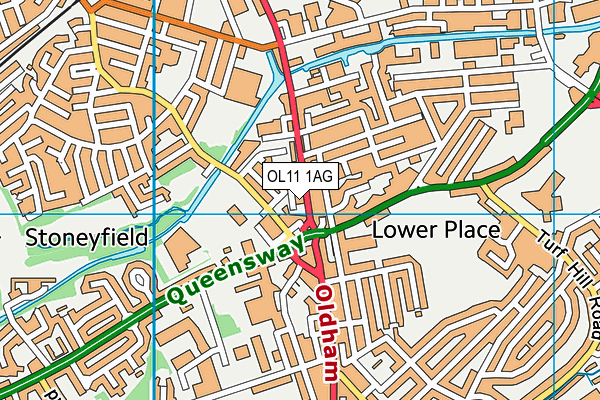 OL11 1AG map - OS VectorMap District (Ordnance Survey)