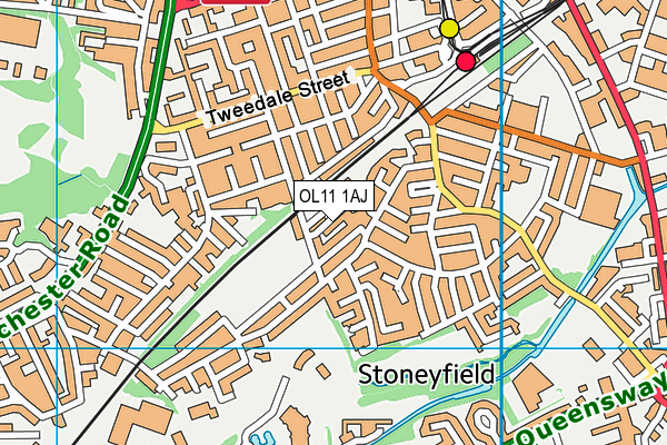 OL11 1AJ map - OS VectorMap District (Ordnance Survey)