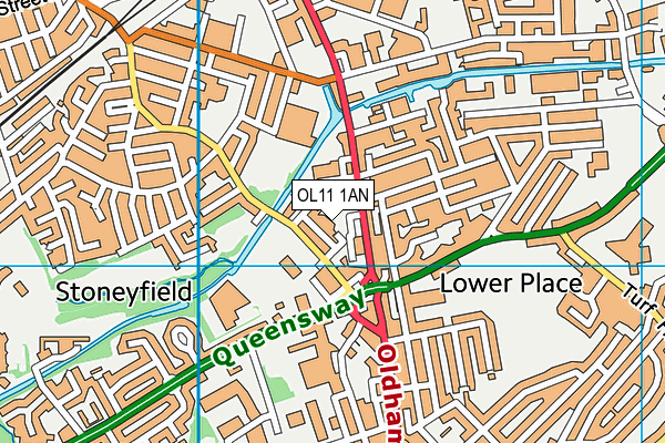 OL11 1AN map - OS VectorMap District (Ordnance Survey)