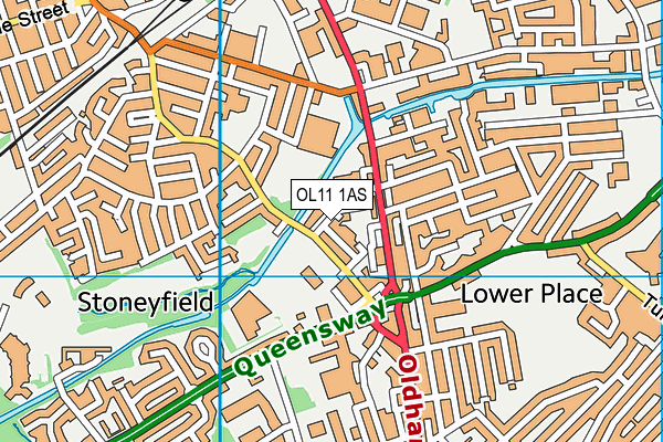 OL11 1AS map - OS VectorMap District (Ordnance Survey)