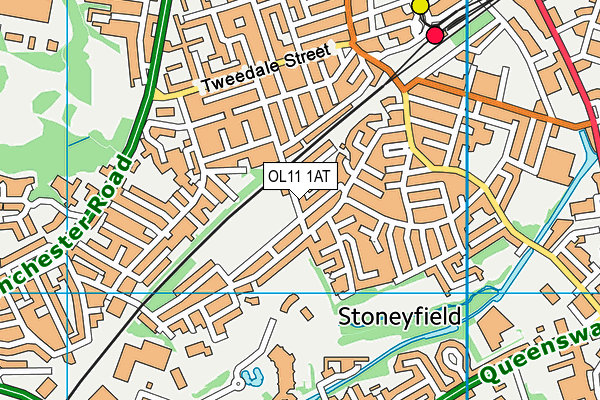 OL11 1AT map - OS VectorMap District (Ordnance Survey)