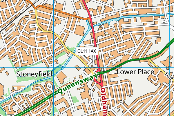 OL11 1AX map - OS VectorMap District (Ordnance Survey)