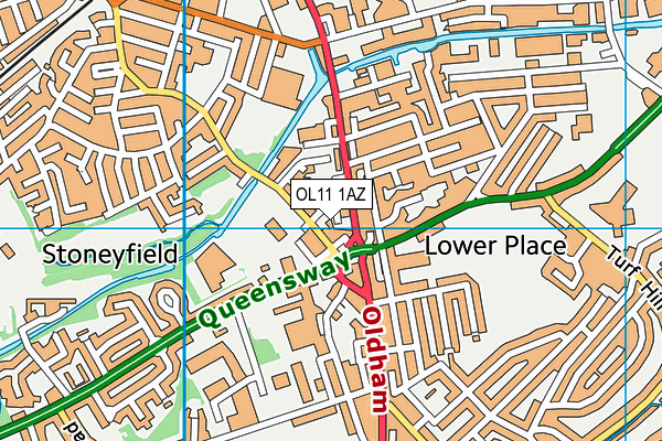 OL11 1AZ map - OS VectorMap District (Ordnance Survey)